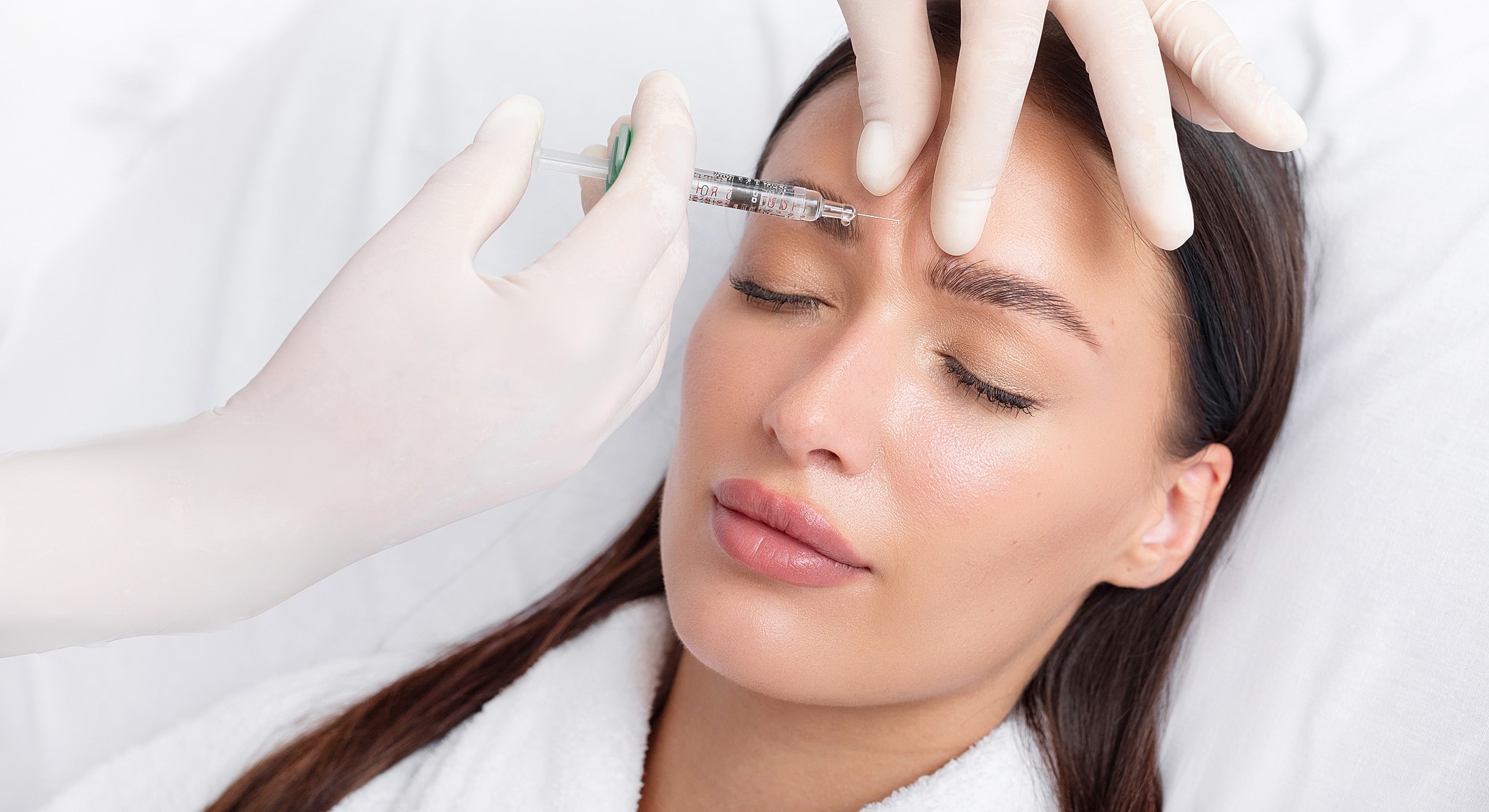 Botox injection treatment for facial wrinkles.